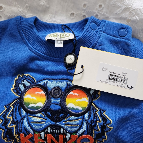 Kenzo Kids Blue Tiger Sweatshirt - Picture 4 of 6